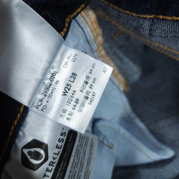 Levi's 501 Skinny Jeans Women's Size 25 x 28 Dark Wash Denim 501S Distressed - Picture 6 of 8